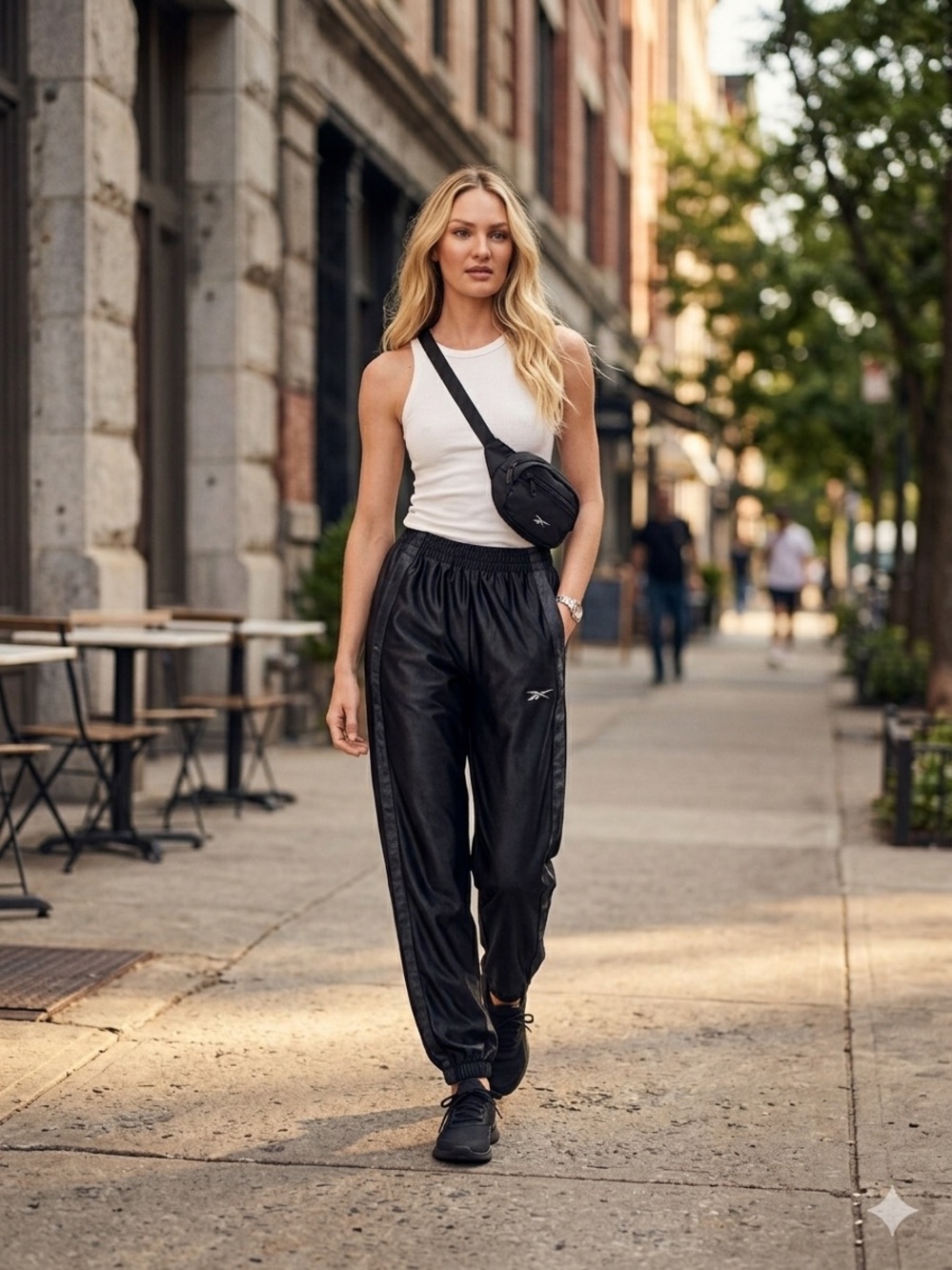 Reebok Women's Black Satin Snap Button Tearaway Track Pants - Size XS Y2K Style